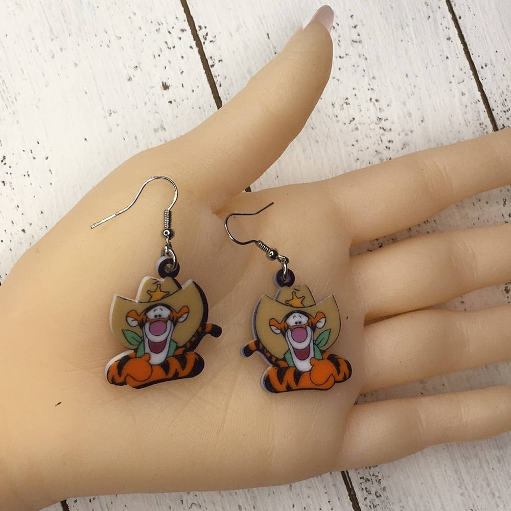 TIGGER Acrylic Earrings - Picture 3 of 7